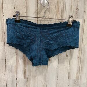 Hanky Panky Women Riviera Blue Signature Lace Intimates Boyshort Panties Size M